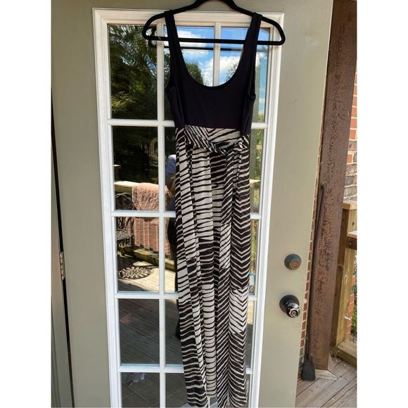 Anthropologie Cabi Cha Cha Maxi ruffle Geometric Maxi Dress Size Small - Picture 6 of 13